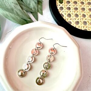 Moon Phases Antiqued Silver Earrings Dangle Crescent Bohemian Witchy Boho NEW